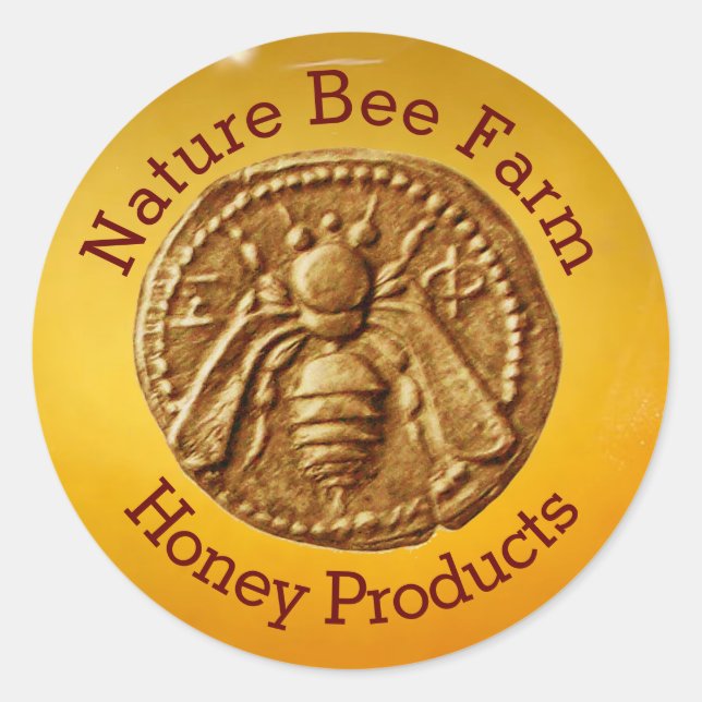 HONEY BEE / BEEKEEPER BEEKEEPING SUPPLIES CLASSIC ROUND STICKER (Front)