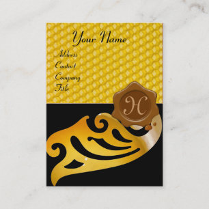 HONEY BEE ,BEEKEEPER BROWN WAX SEAL MONOGRAM BUSINESS CARD