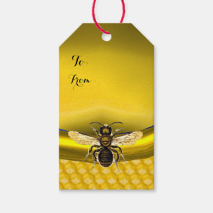 HONEY BEE ,BEEKEEPER BROWN WAX SEAL MONOGRAM GIFT TAGS