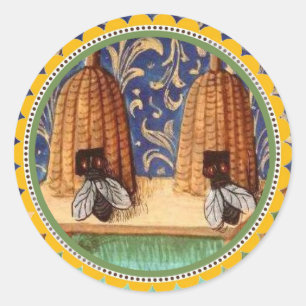 HONEY BEE, BEEKEEPER CLASSIC ROUND STICKER