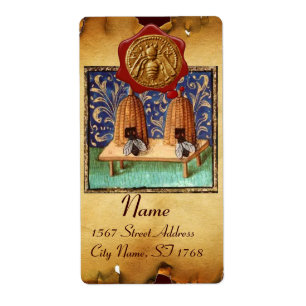 HONEY BEE ,BEEKEEPER RED WAX SEAL,Brown Parchment