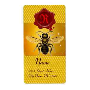 HONEY BEE ,BEEKEEPER,RED WAX SEAL MONOGRAM
