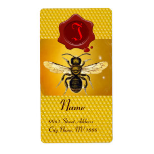 HONEY BEE ,BEEKEEPER,RED WAX SEAL MONOGRAM