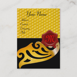 HONEY BEE ,BEEKEEPER RED WAX SEAL MONOGRAM BUSINESS CARD