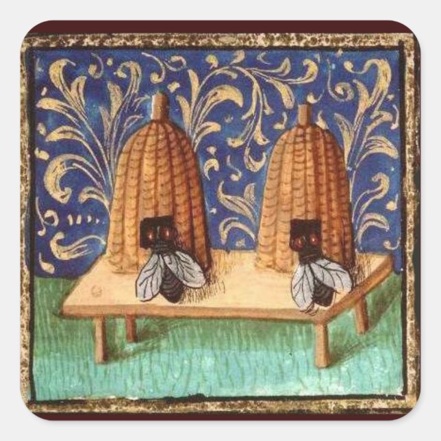 HONEY BEE, BEEKEEPER SQUARE STICKER (Front)