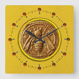 HONEY BEE ,BEEKEEPER SQUARE WALL CLOCK