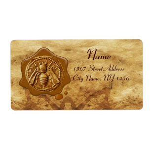 HONEY BEE ,BEEKEEPER WAX SEAL,Brown Parchment