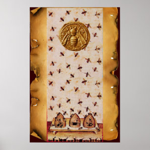 HONEY BEE ,BEEKEEPING,BEEKEEPER PARCHMENT POSTER