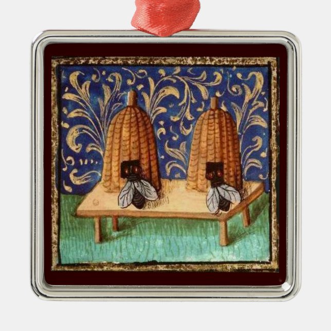 HONEY BEE, BEEKEPER BEEKEEPING APIARIST METAL TREE DECORATION (Front)