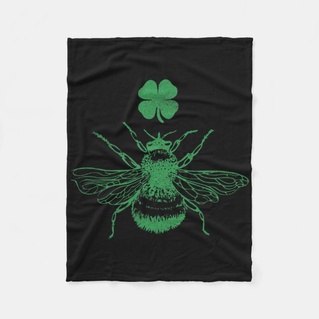 Honey Bee Bees Insect Irish St. Patrick's Day Sain Fleece Blanket (Front)