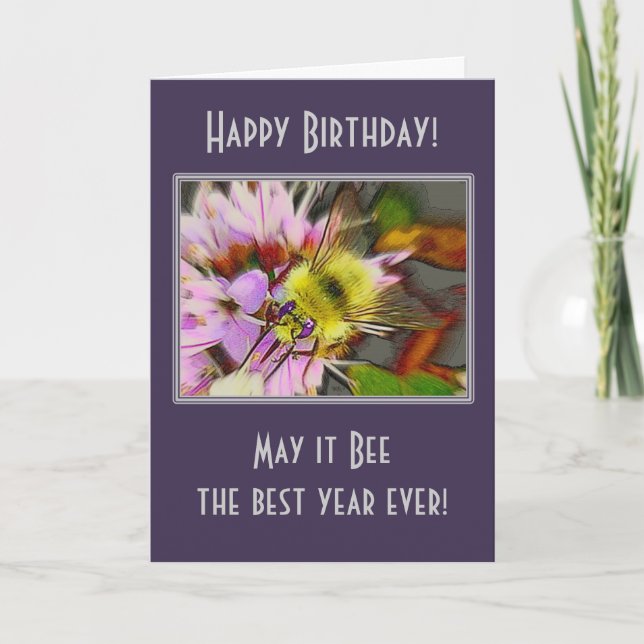 Honey Bee Birthday Card (Front)
