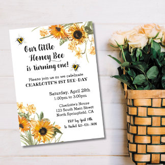 Honey Bee Birthday Invitation