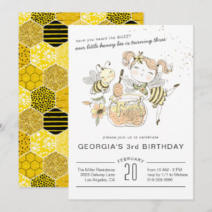 Honey Bee Birthday Party Invitation