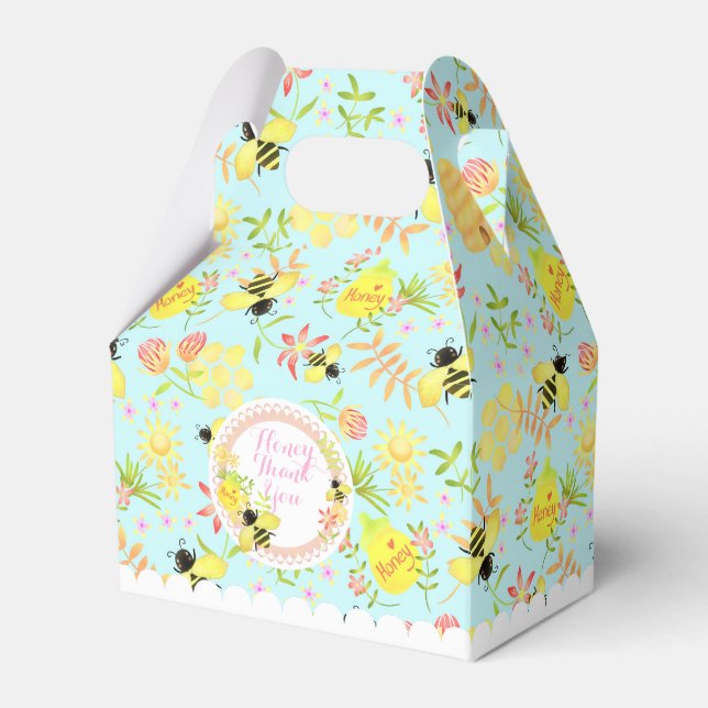 Honey Bee Blue Favour Box (Front Side)