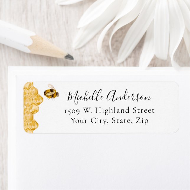 Honey Bee Bridal Shower Return Address (Insitu)