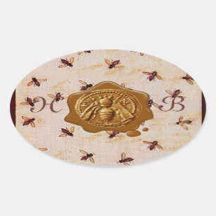 HONEY BEE, BROWN WAX SEAL MONOGRAM