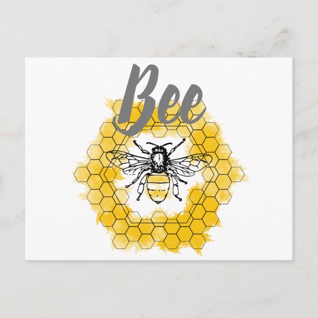 Honey bee Bumblebee trendy summer and spring Postcard (Front)