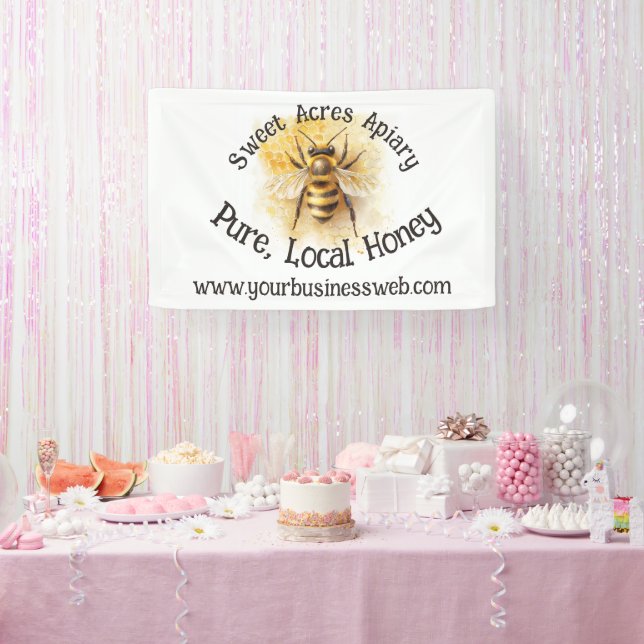 Honey Bee Business Apiary Honeybee Honeycomb Banner (Party)