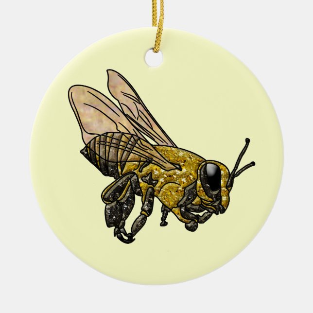 Honey Bee Ceramic Tree Decoration (Front)