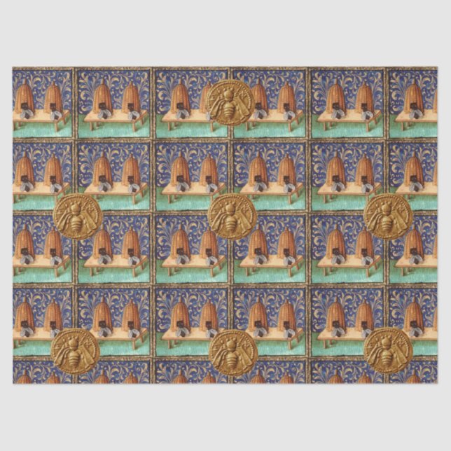 HONEY BEE COIN BEEHIVES,BEEKEEPING,BEEKEEPER TISSUE PAPER (Front)