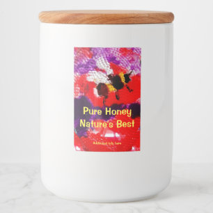 Honey Bee Colourful Red Purple  Food Label