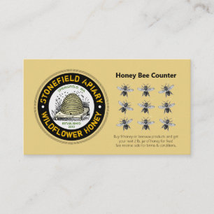 Honey Bee Counter Golden Amber Loyalty Card