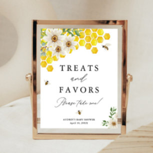 Honey Bee & Daisy Treats and Favours Shower Displa Poster