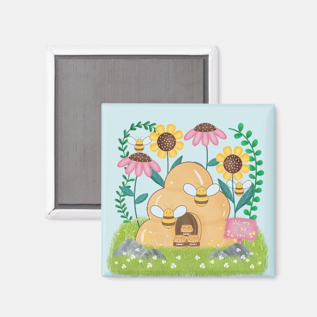 Honey Bee Family Magnet (Front/Back)
