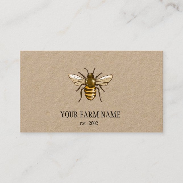 Honey Bee Farm Beekeeper Apiarist Honeybees Business Card (Front)