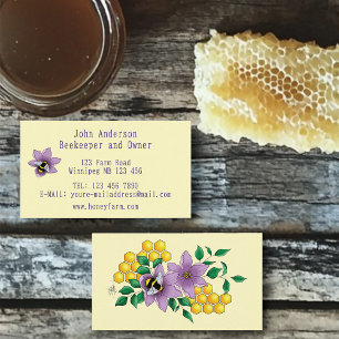 Honey Bee Farm Yellow Lavender Business Card