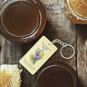 Honey Bee Farm Yellow Lavender  Key Ring