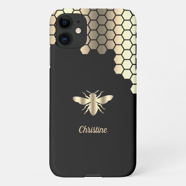 Honey Bee faux foil logo iPhone Case (Back)