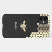 Honey Bee faux foil logo iPhone Case (Back Horizontal)