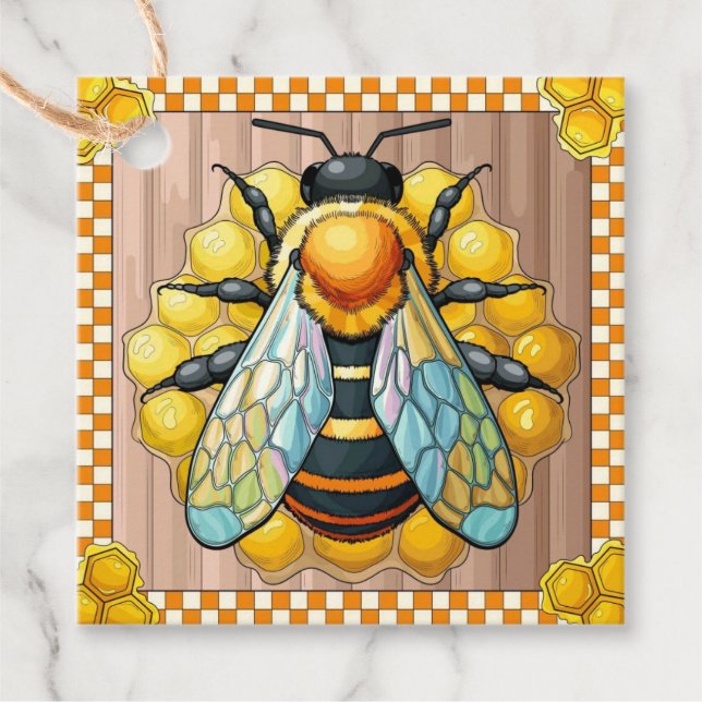 Honey bee  favour tags (Front)