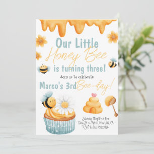 Honey Bee First Bee-day Boy Birthday Invitation