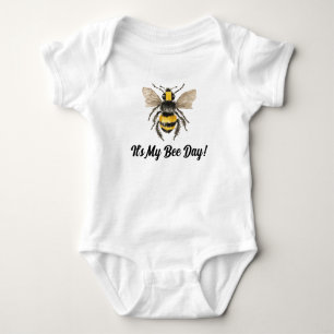 Honey Bee First Birthday Baby One Piece Bodysuit