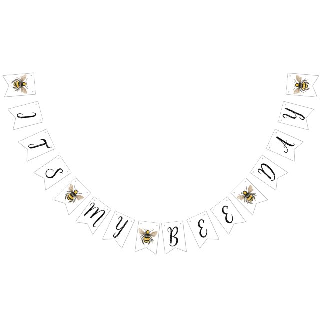 Honey Bee First Birthday Bunting Flags (All)