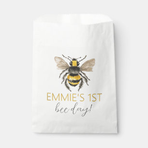 Honey Bee First Birthday Paper Treat Bags