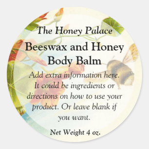 Honey Bee Floral Bath Products Label