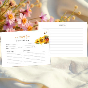 Honey & Bee Floral Bridal Shower Recipe Cards