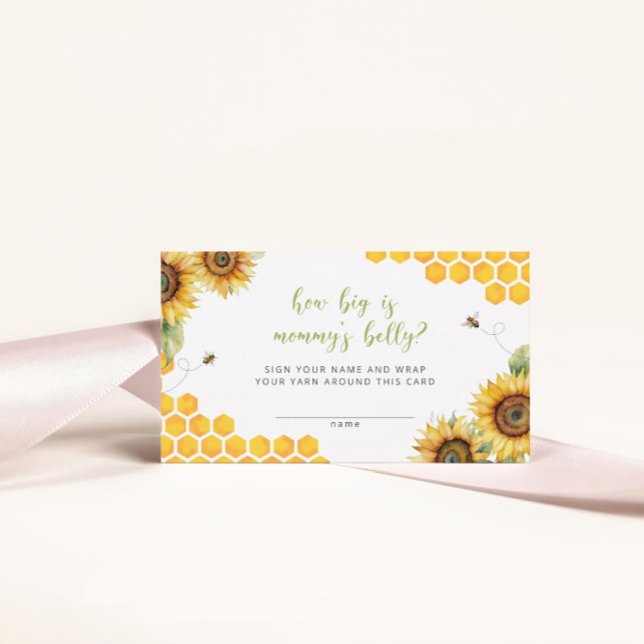 Honey Bee Floral How Big Is Mummy's Belly Game Enclosure Card (Creator Uploaded)