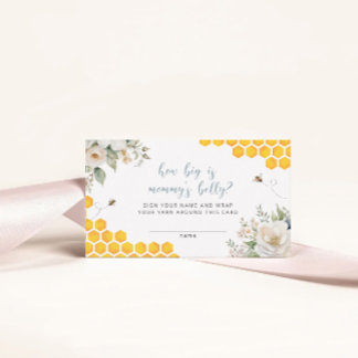 Honey Bee Floral How Big Is Mummy's Belly Game Enclosure Card