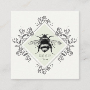 Honey Bee Floral Logo Skincare Products Square  Business Card