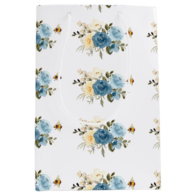 Honey Bee Floral Medium Gift Bag (Front)
