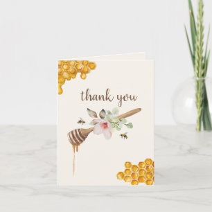 Honey Bee Floral Wand Baby Shower Thank You Card