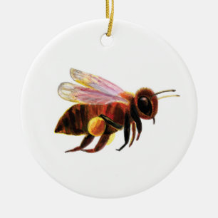Honey Bee Flying   Ceramic Tree Decoration