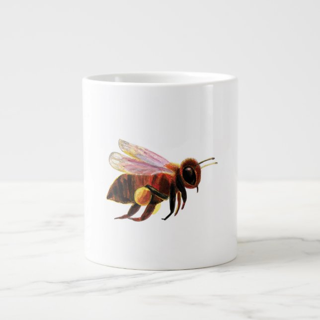Honey Bee Flying  Large Coffee Mug (Front)