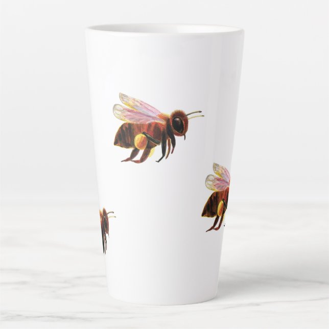 Honey Bee Flying  Latte Mug (Front)