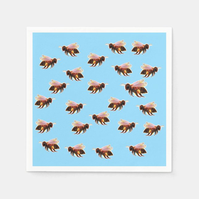 Honey Bee Flying  Napkins (Front)
