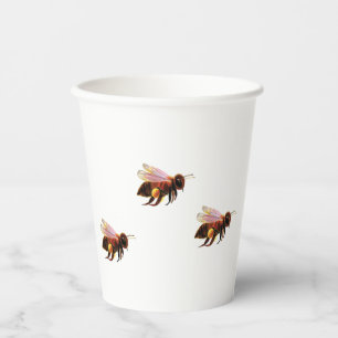 Honey Bee Flying   Paper Cups